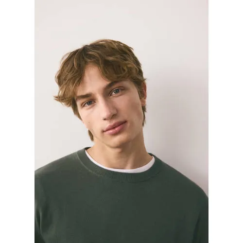Mango TEEN katoenen gebreide trui - groen, foto 5