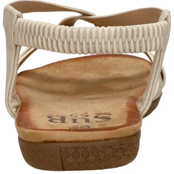 Sub55 platte sandalen gebroken wit, foto 4