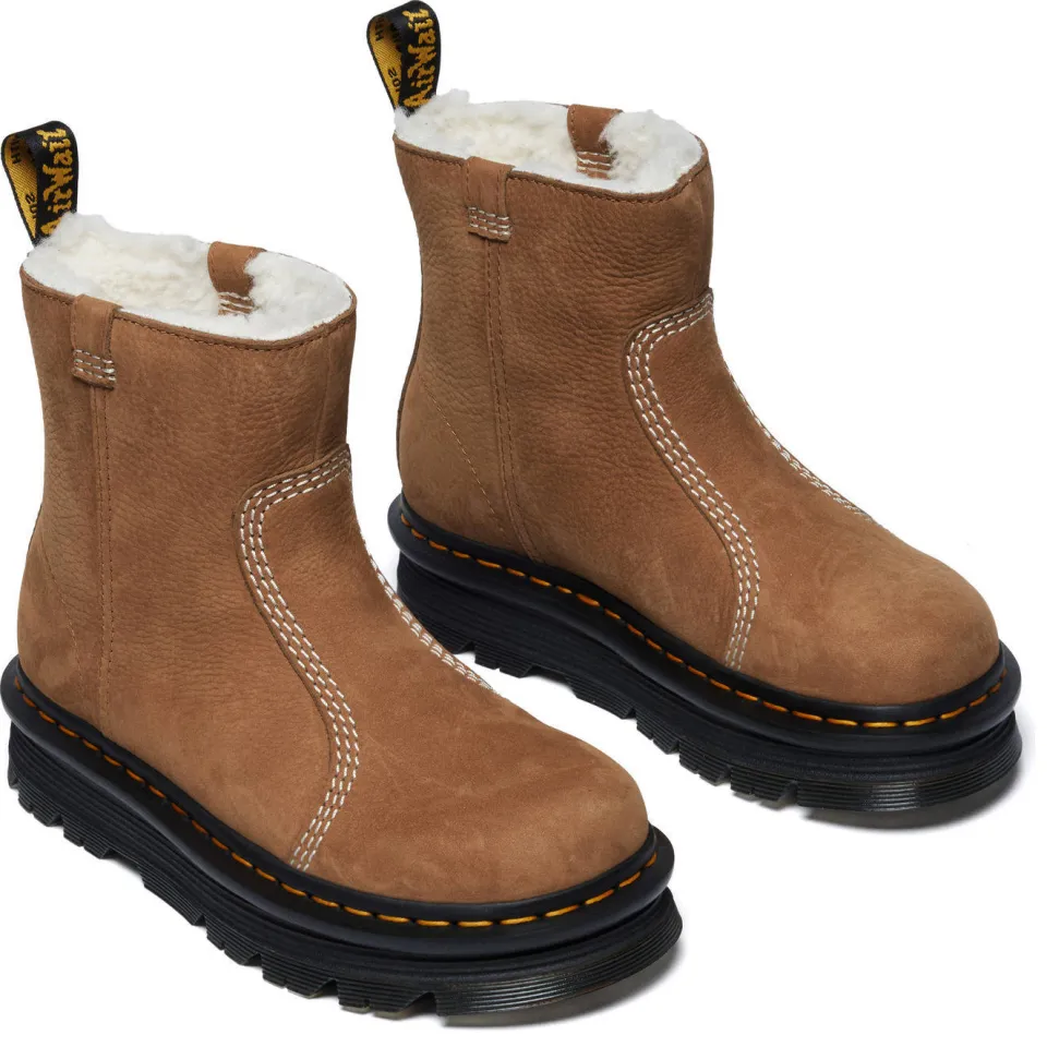 Dr. Martens ZebZag Rigger gevoerde nubuck enkelboots Desert Brown, foto 3
