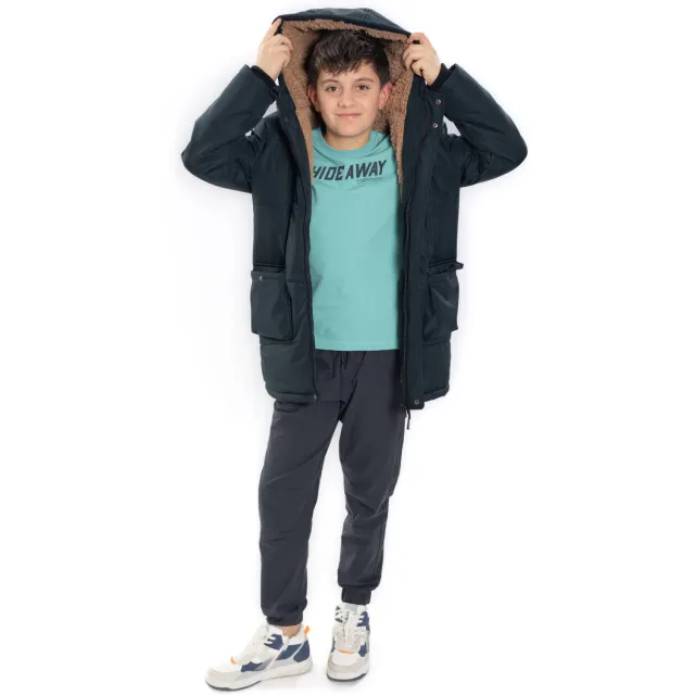 No Way Monday winterparka donkergrijs