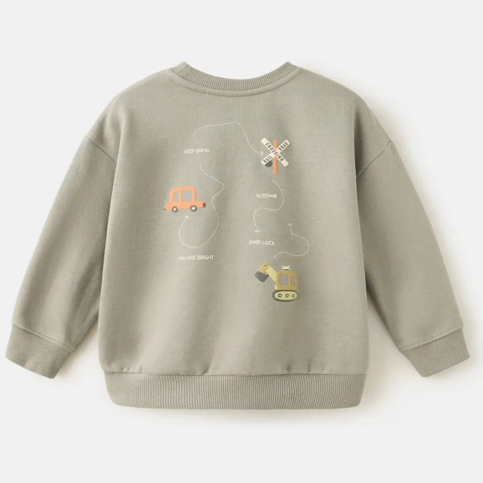 Mango Kids sweater met backprint - groen, foto 2