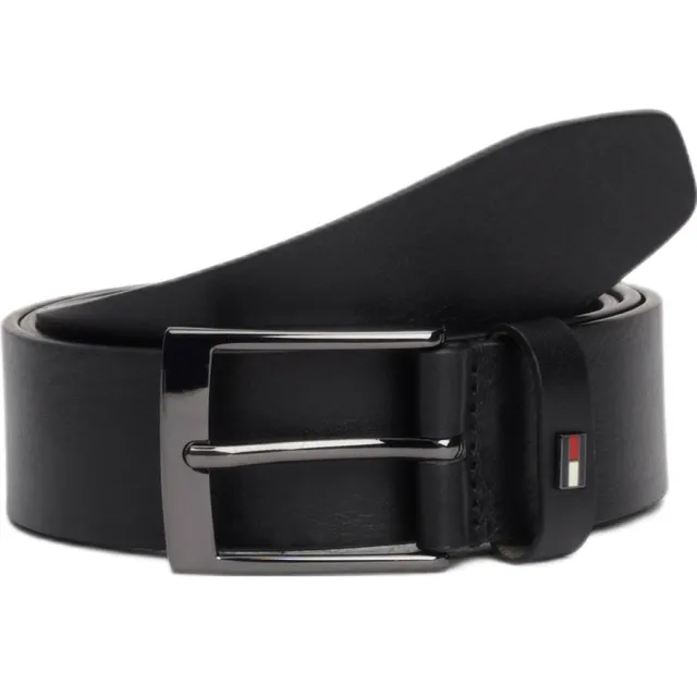 Tommy Hilfiger Adan leren riem zwart