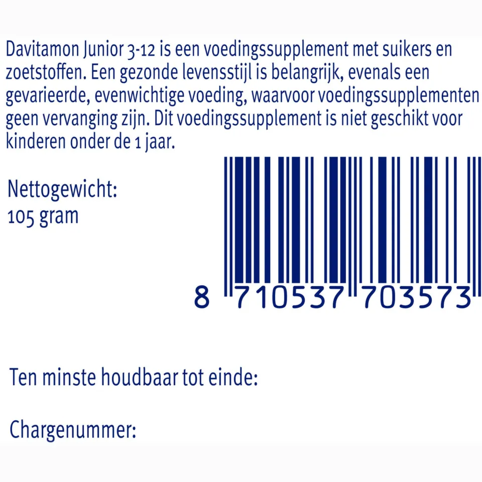 Davitamon Junior 3+ kauwtabletten banaan - 120 stuks, foto 4