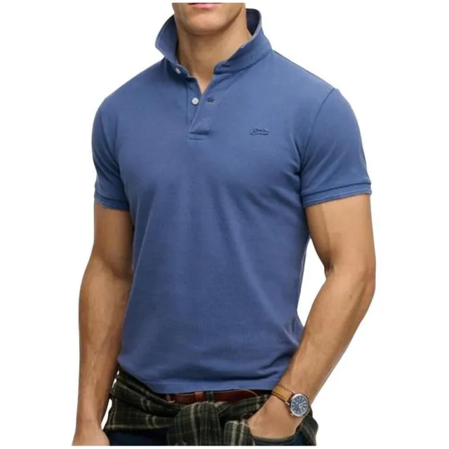 Superdry Polo Shirt Korte Mouw Superdry Classic Pique Blauw
