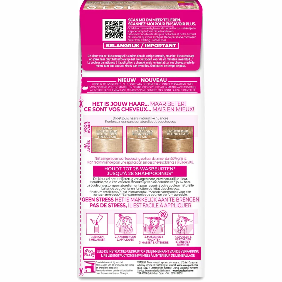 L'oréal Casting Crème Gloss extra licht asblond 1010, foto 3