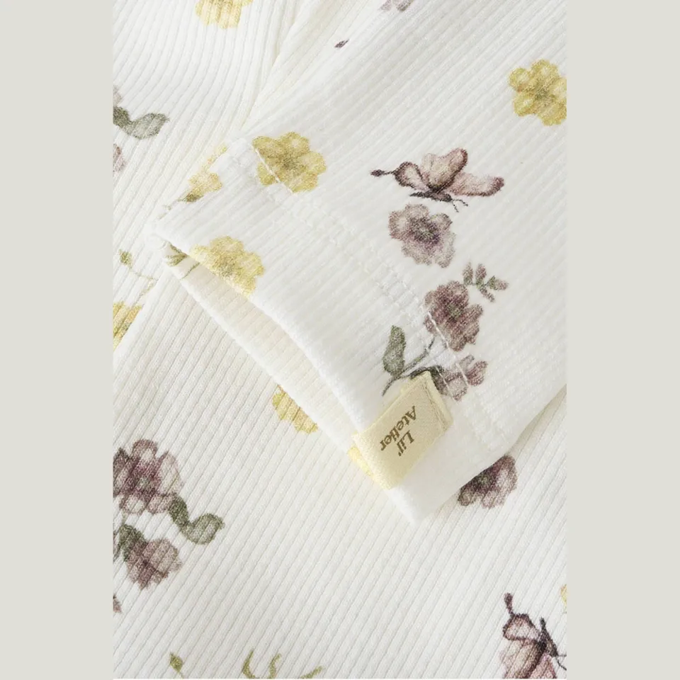Lil' Atelier MINI slim legging ecru bloemenprint, foto 2