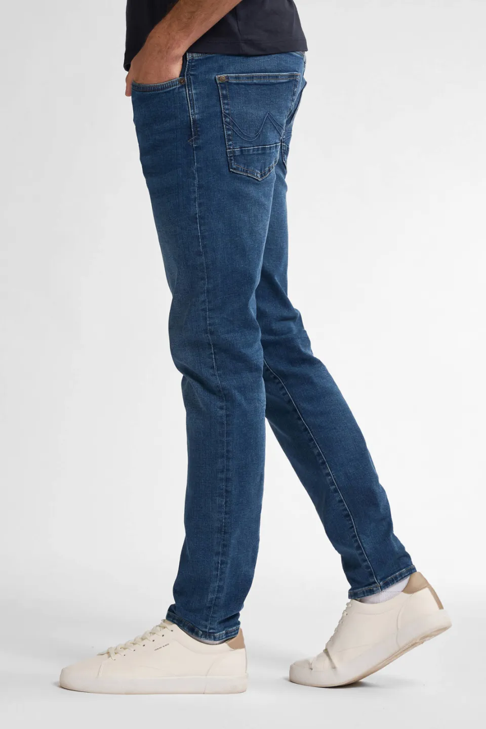 Petrol Industries slim fit jeans SEAHAM met riem medium blue, foto 5