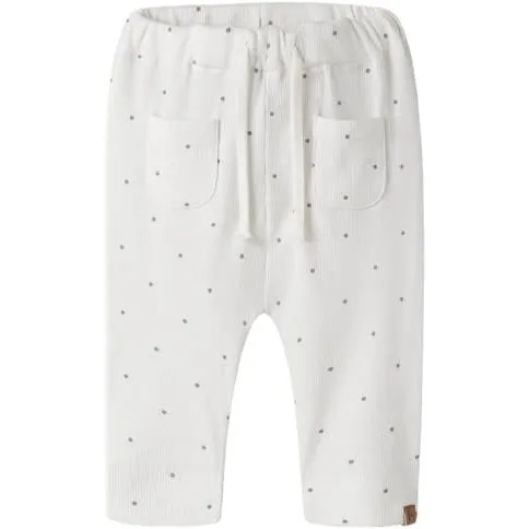 Lil' Atelier baby gebreide broek met stippen ecru, foto 2
