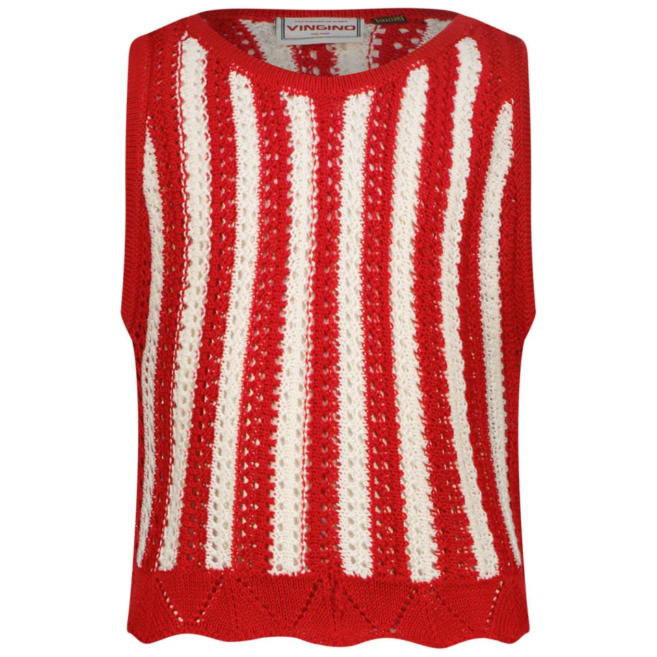 Vingino Ginny gestreepte mouwloze top rood, foto 2