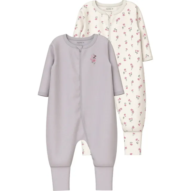 NAME IT BABY pyjama lila en ecru, foto 2