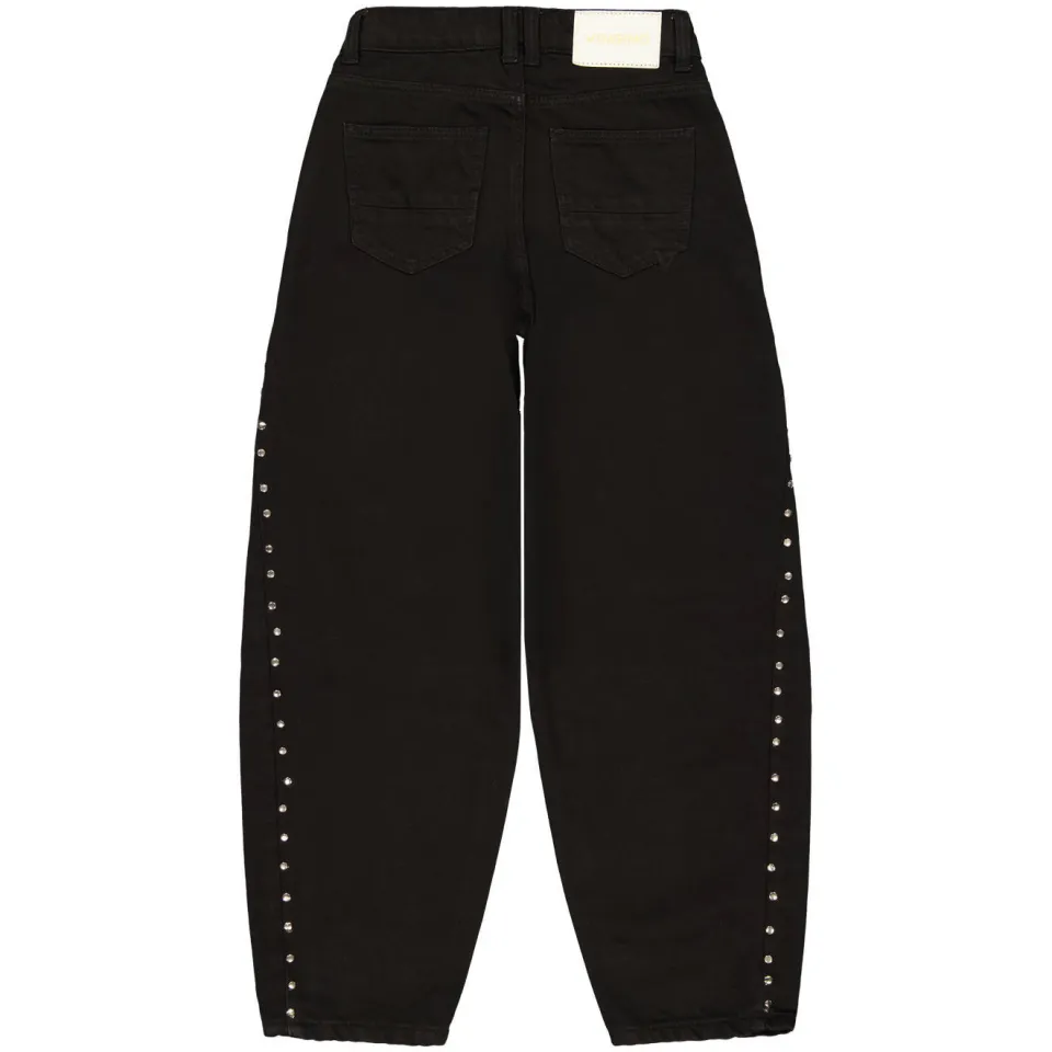 Vingino Camilla Stud barrel jeans met studs - black denim, foto 3