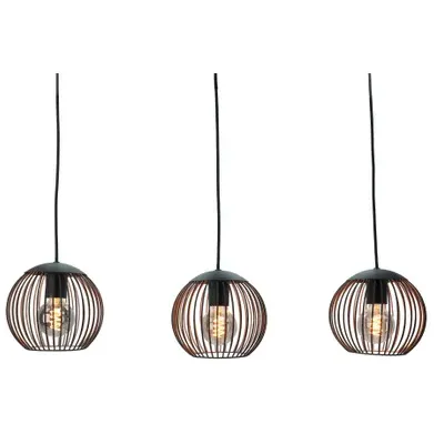 EGLO Hanglamp Almanzora - Zwart - 3xe27 Zwart;Koper;