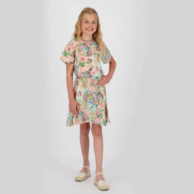 Vingino midi jurk met all-over print Groen/multicolor