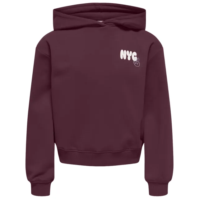 Only KIDS ONLY GIRL hoodie met backprint - donkerpaars