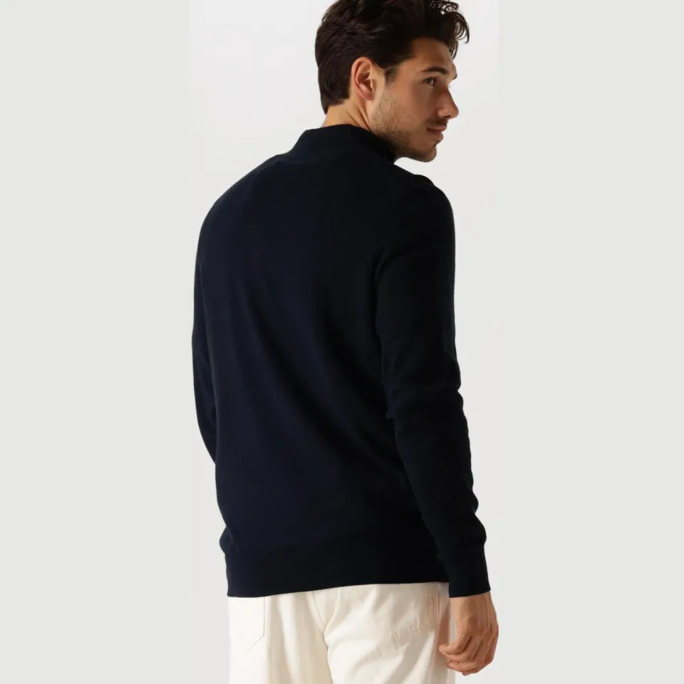 Lyle & Scott Heren Truien & Vesten Cotton Merino Quarter Zip Jumper - Donkerblauw, foto 4