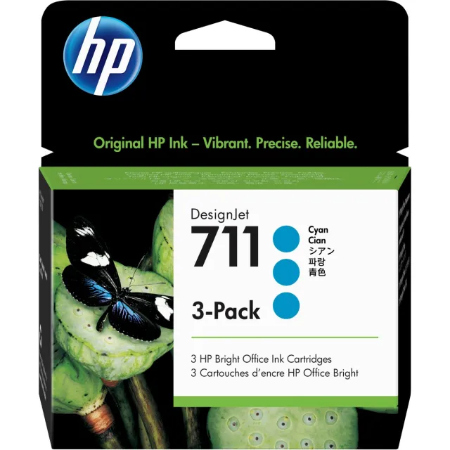 Hp Nr.711 CZ134A Inktcartridge Cyaan 3x