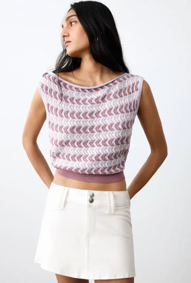 Mango Teen denim mini rok wit, foto 4