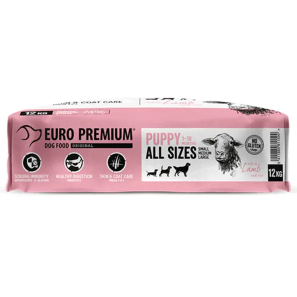 Euro Premium puppy lam & rijst 12 kg hondenvoer