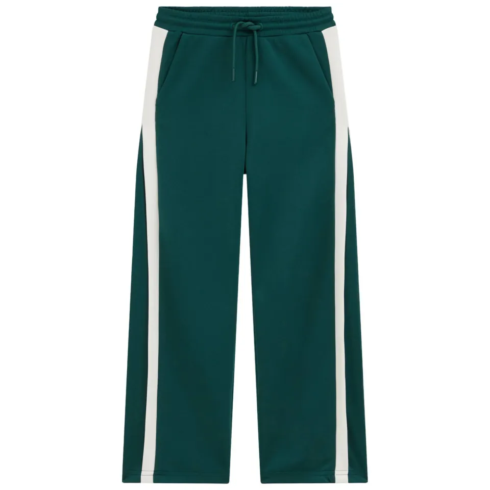 WE Fashion joggingbroek donkergroen/wit, foto 2