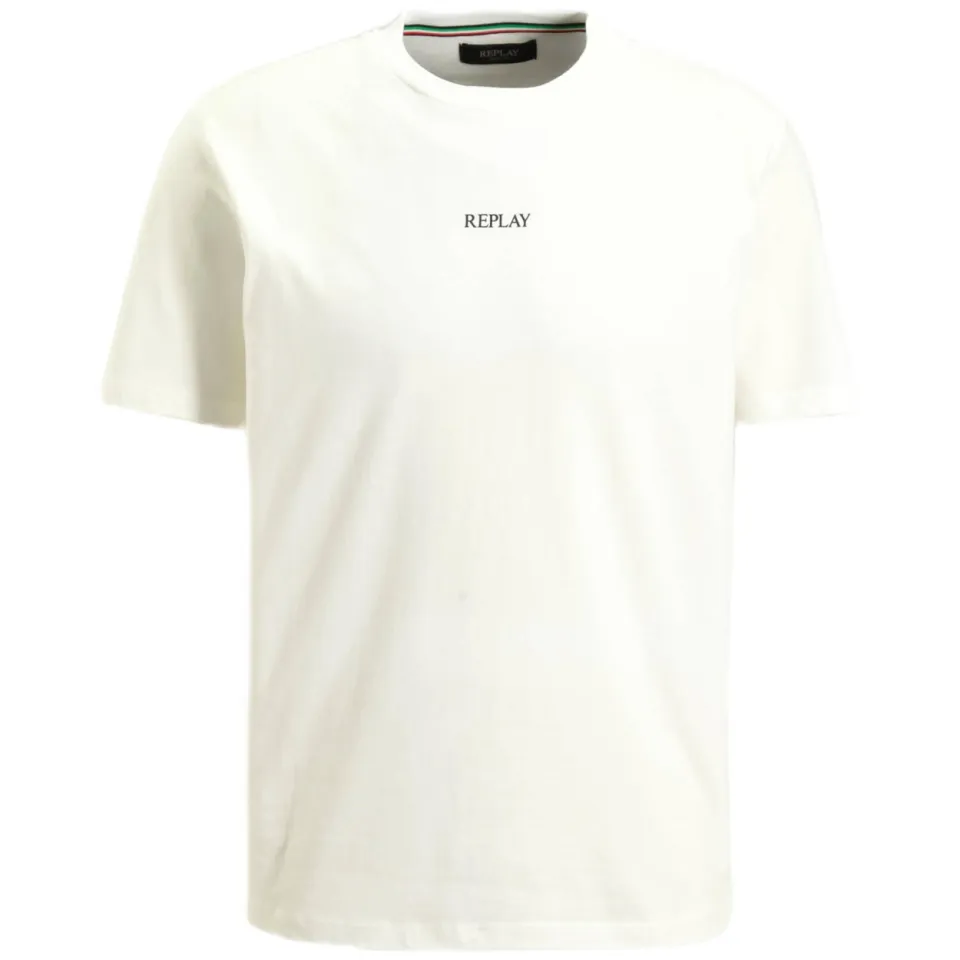 Replay regular fit t-shirt natural white, foto 3