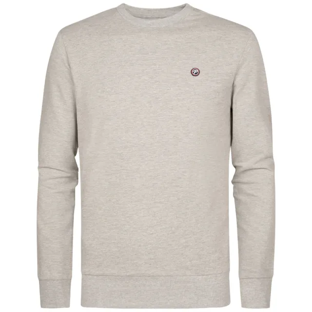 Petrol Industries regular fit gemêleerde sweater - lichtgrijs