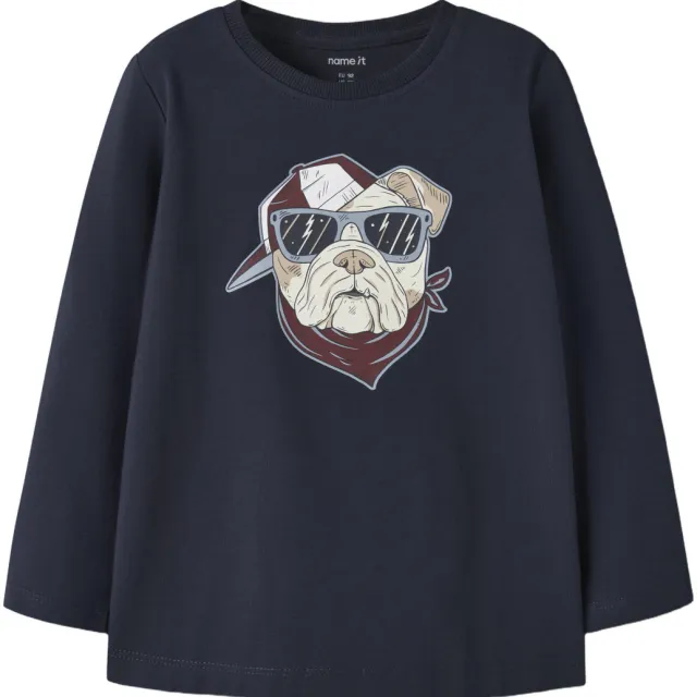 NAME IT MINI longsleeve set van 2 donkerblauw Blauw/donkerblauw