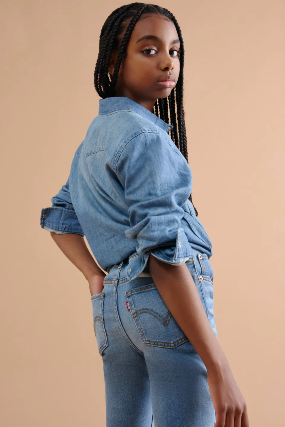 Levi's 726 high rise flared jeans lichtblauw clean getaway, foto 4