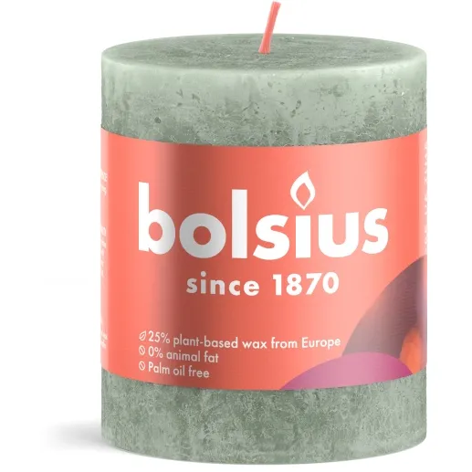 Bolsius rustiek stompkaars jade green