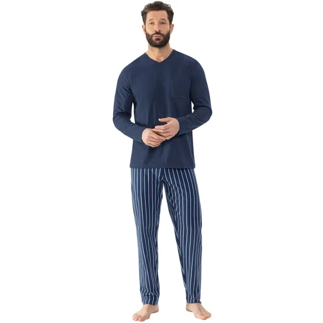 Mey Regular Fit pyjama yacht blue