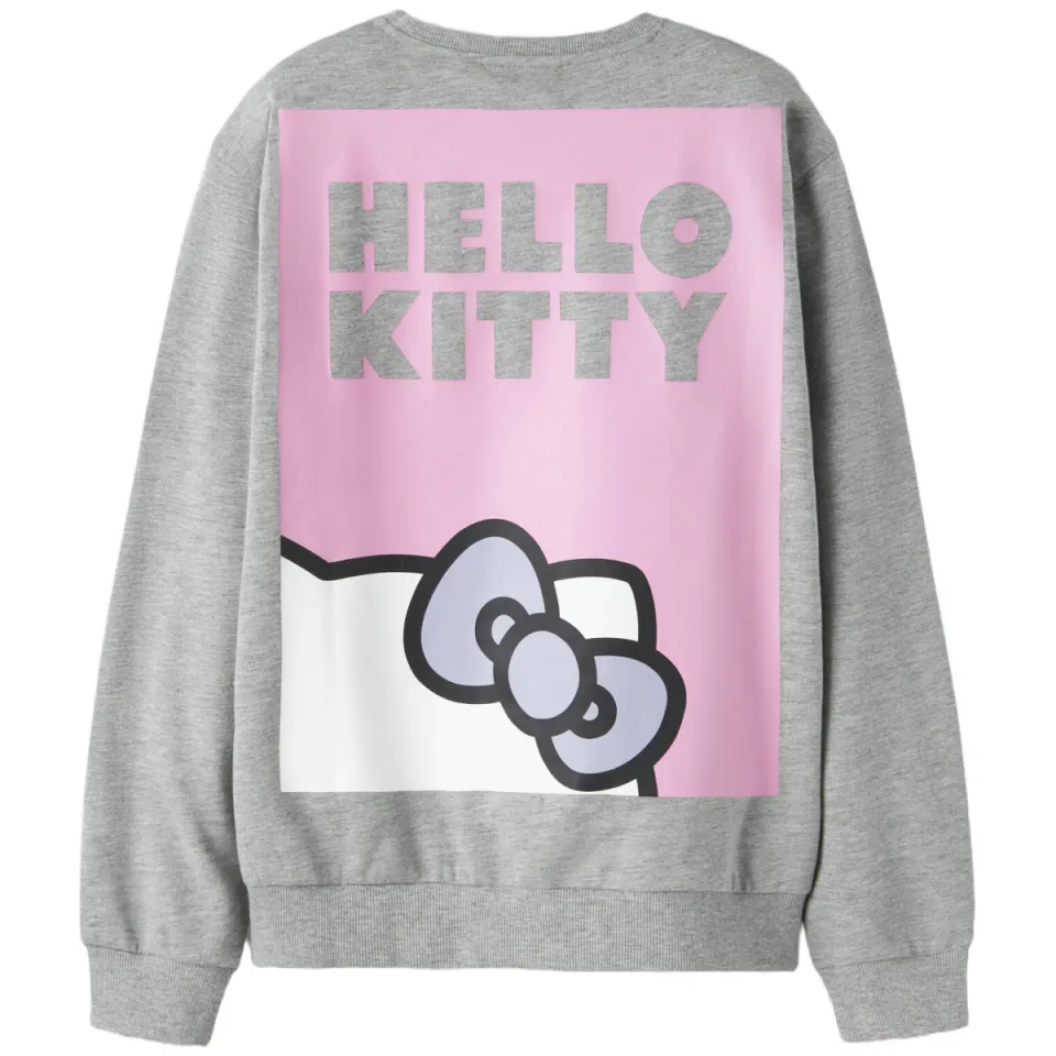 NAME IT KIDS Hello Kitty sweater met backprint - grijs, foto 2