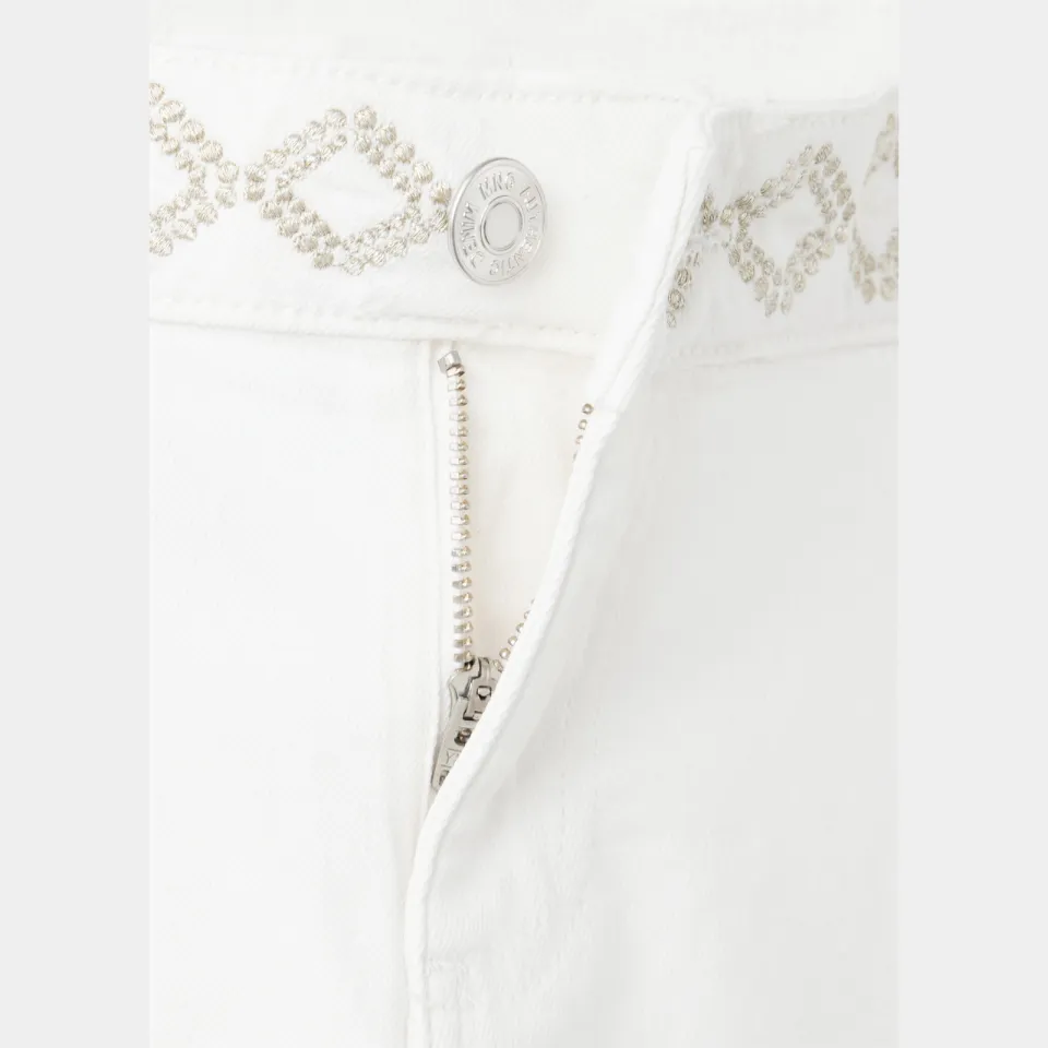 Mango TEEN low waist wide leg jeans met borduursels - wit, foto 7