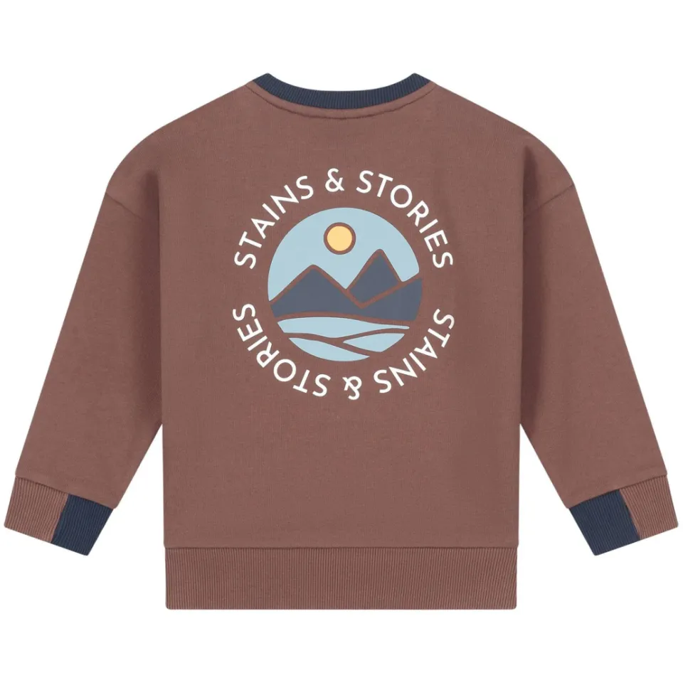 Stains&Stories rechtvallende sweater met backprint - bruin, foto 2
