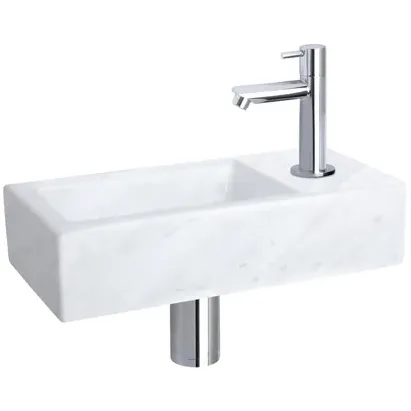 Differnz Fonteinset Mix&match Marmer Recht Chroom Wit