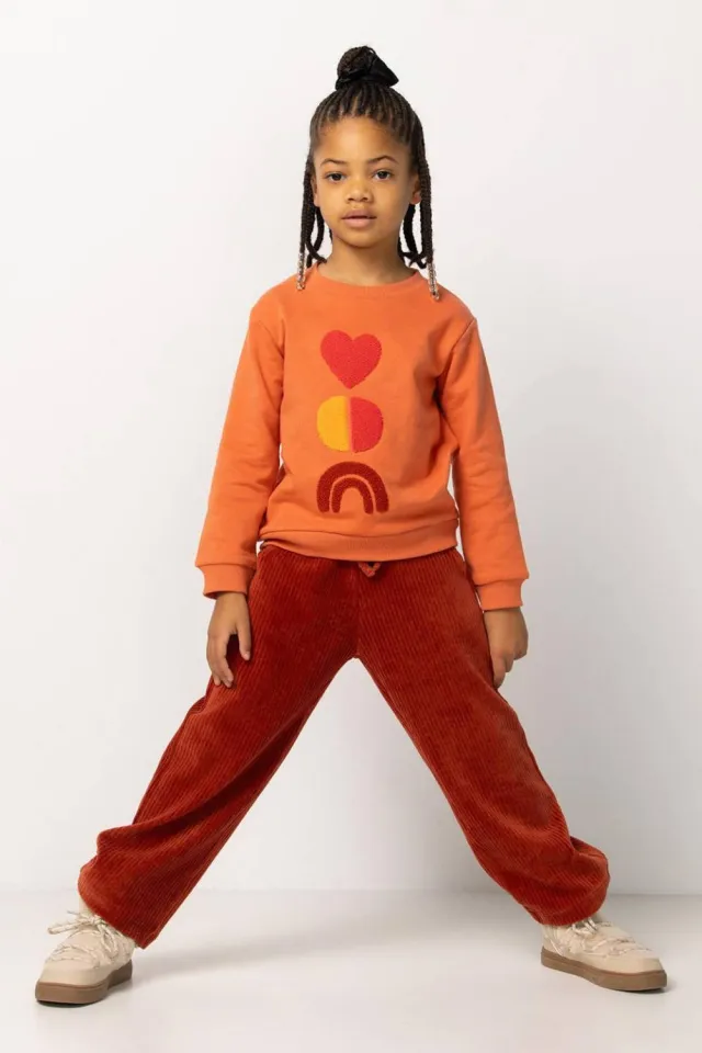 Noppies kids sweater koraalrood Koraaloranje