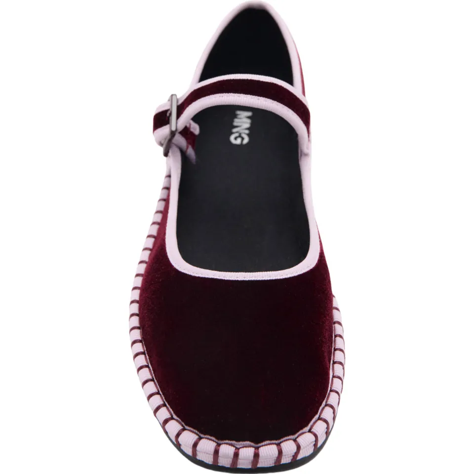 Mango Kids ballerina's - donkerrood/lichtroze, foto 3