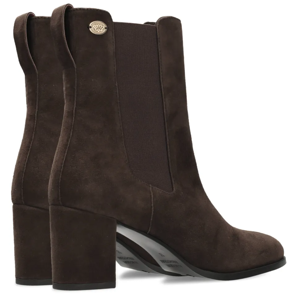 Fred de la Bretoniere Chelsea leren chelsea boots met hak - donkerbruin, foto 6
