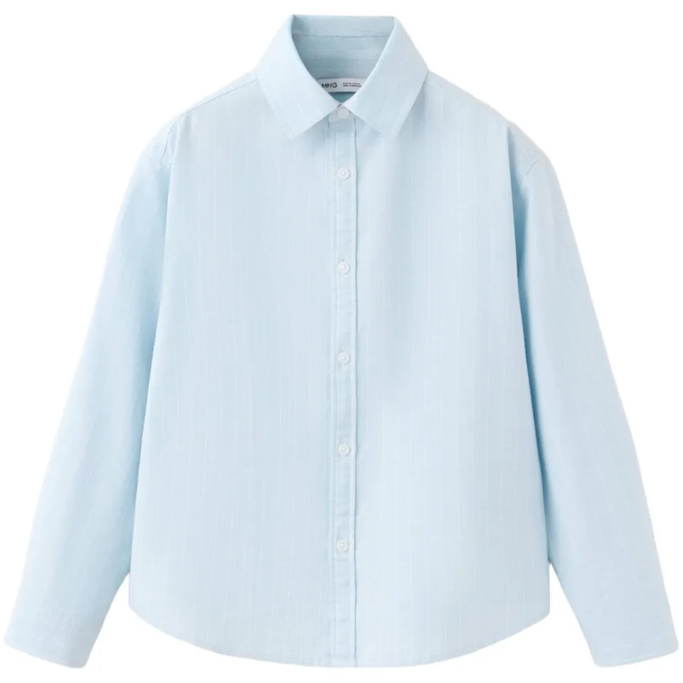 Mango Kids overhemd met krijtstreep - lichtblauw, foto 2