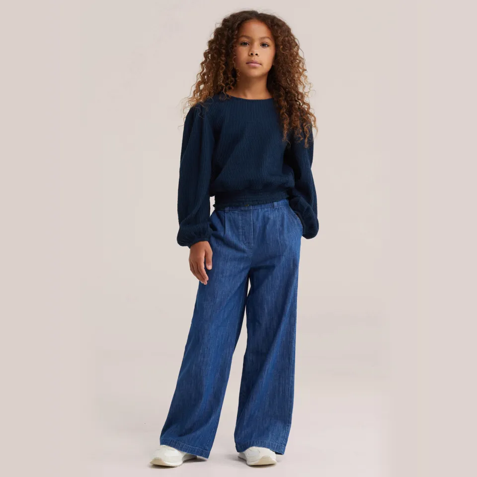 WE Fashion blousetop donkerblauw