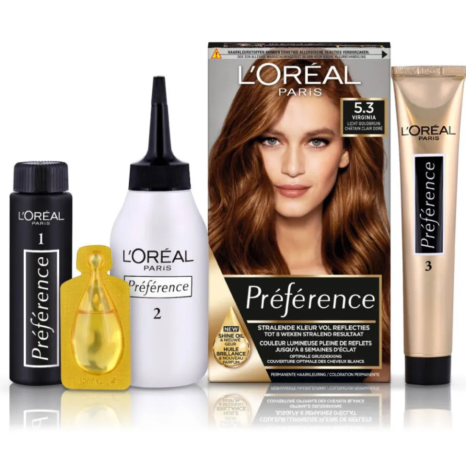 L'oréal Préférence 5.3 haarkleurmiddel goud lichtbruin, foto 4