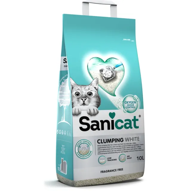 Sanicat Kattenbakvulling Clumping White 10 liter