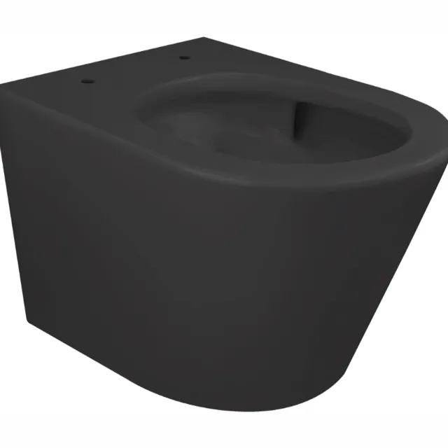 Wiesbaden Vesta rimless wandcloset Tornado Flush mat zwart