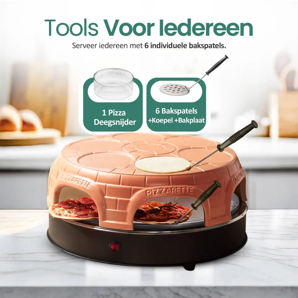 Emerio Originele Pizzarette 6 personen pizzamaker zwart, foto 6