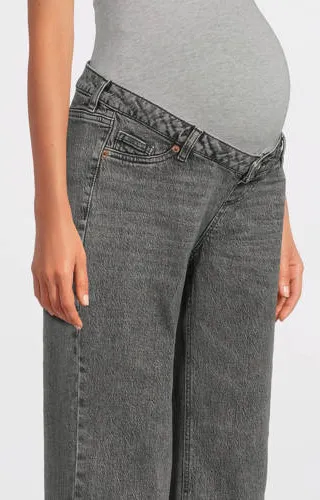 Vero Moda MATERNITY zwangerschaps wide leg jeans grey denim, foto 3
