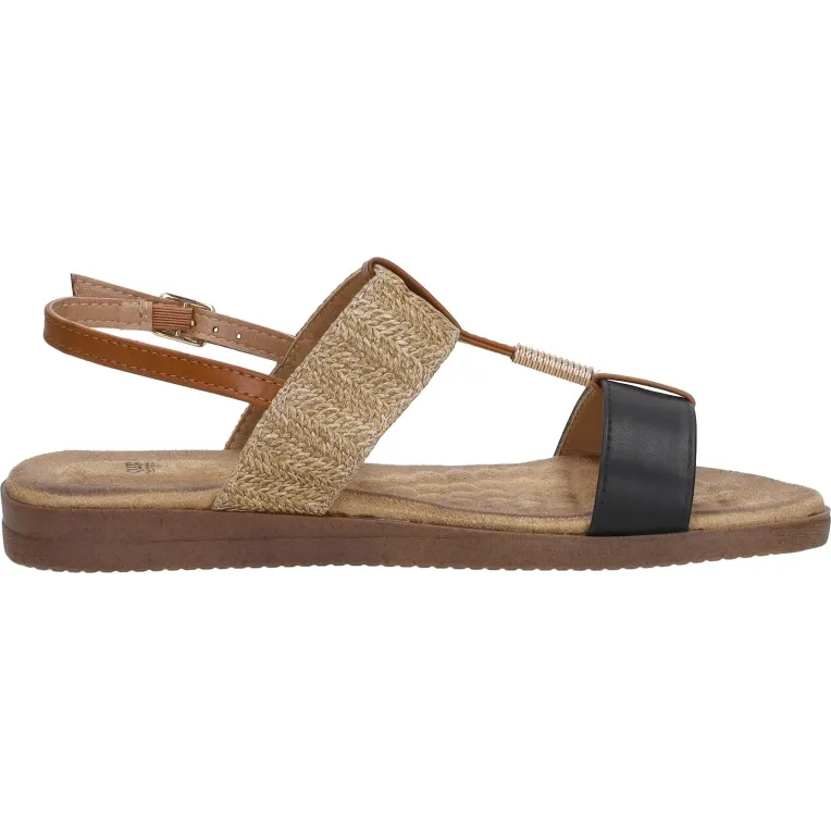 Sub55 platte sandalen zwart