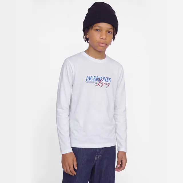 Jack & Jones JUNIOR longsleeve met logo - wit