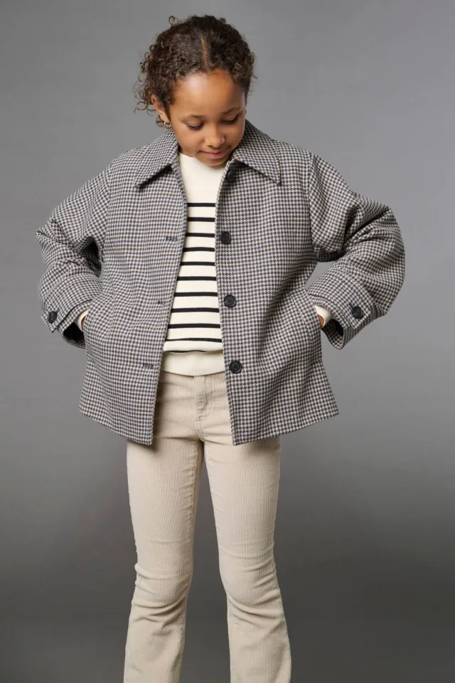 Only corduroy flared broek beige