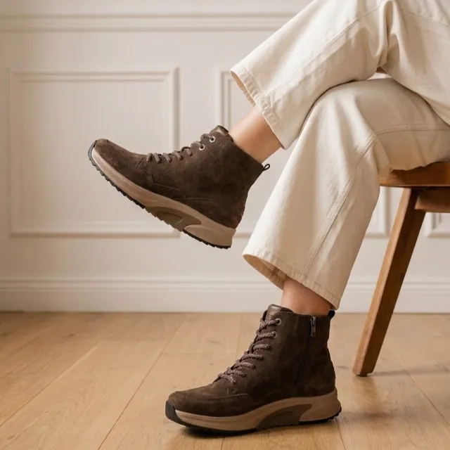 Gabor Rollingsoft Veterboots bruin Suede
