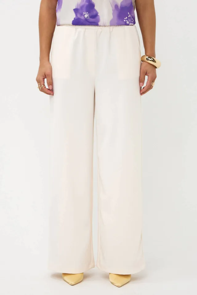 Ydence high waist broek ecru, foto 3