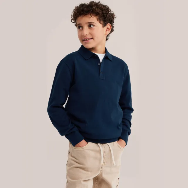 WE Fashion gebreide trui - donkerblauw