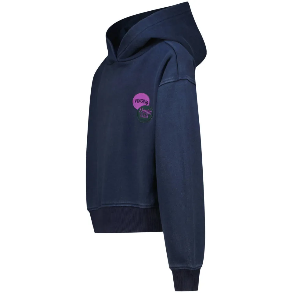Vingino rechtvallende hoodie met backprint - donkerblauw, foto 4